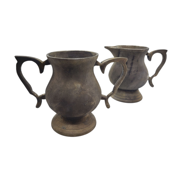 Vintage Silver Plated Miniature Tea Set Coffee Tea Pot Tray Creamer Sugar - Picture 15 of 16